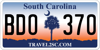 SC license plate BDO370