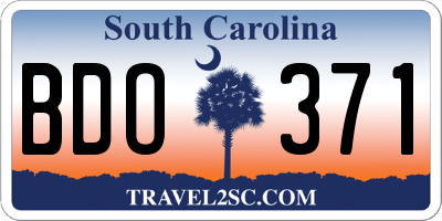 SC license plate BDO371