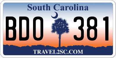 SC license plate BDO381