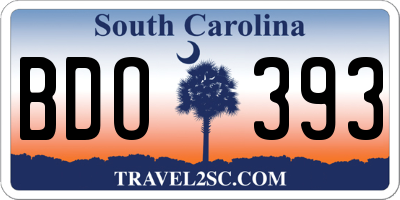 SC license plate BDO393
