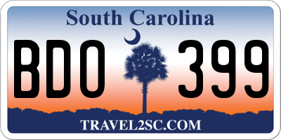SC license plate BDO399
