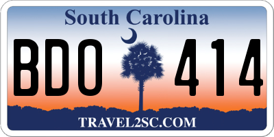 SC license plate BDO414