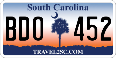 SC license plate BDO452