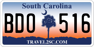 SC license plate BDO516