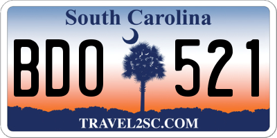 SC license plate BDO521