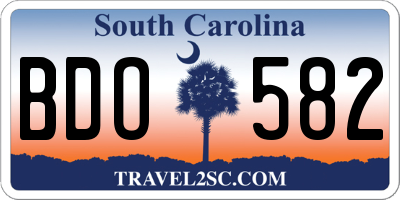 SC license plate BDO582