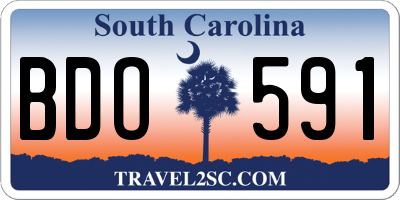 SC license plate BDO591