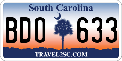 SC license plate BDO633