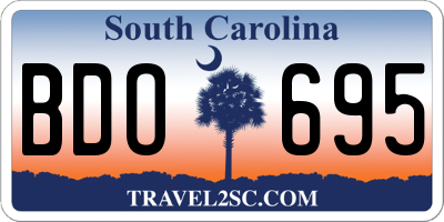 SC license plate BDO695