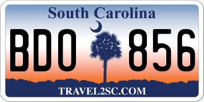 SC license plate BDO856