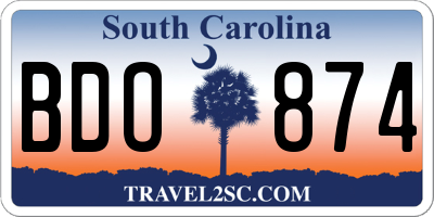 SC license plate BDO874