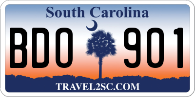 SC license plate BDO901
