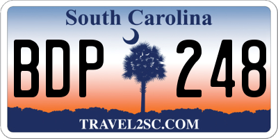 SC license plate BDP248