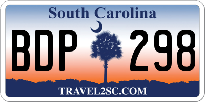 SC license plate BDP298