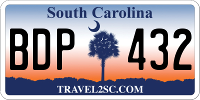 SC license plate BDP432