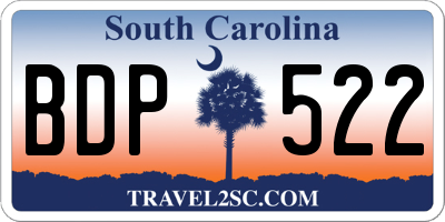 SC license plate BDP522