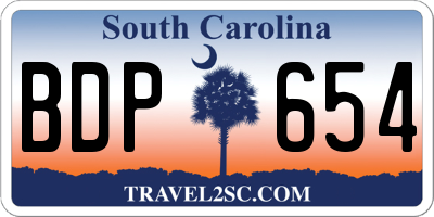 SC license plate BDP654