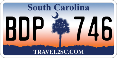 SC license plate BDP746