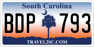 SC license plate BDP793