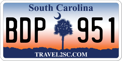 SC license plate BDP951