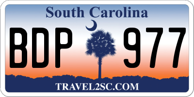 SC license plate BDP977