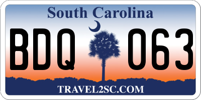 SC license plate BDQ063
