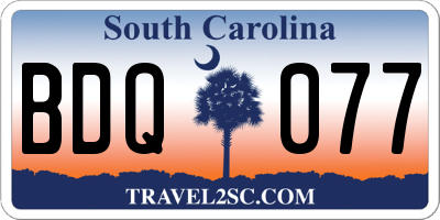 SC license plate BDQ077