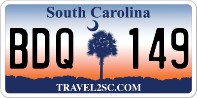 SC license plate BDQ149