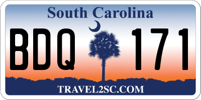 SC license plate BDQ171