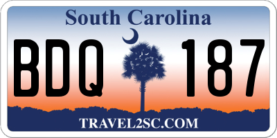 SC license plate BDQ187