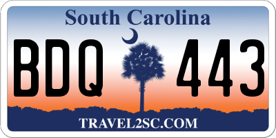 SC license plate BDQ443