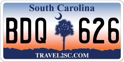 SC license plate BDQ626