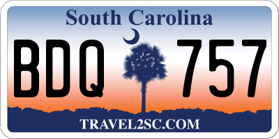 SC license plate BDQ757