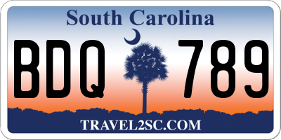 SC license plate BDQ789