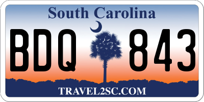 SC license plate BDQ843