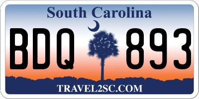 SC license plate BDQ893