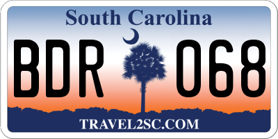 SC license plate BDR068