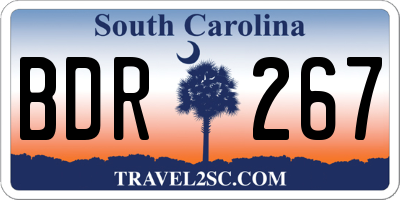 SC license plate BDR267
