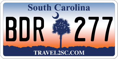 SC license plate BDR277
