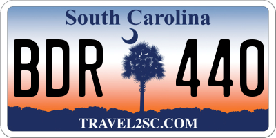 SC license plate BDR440