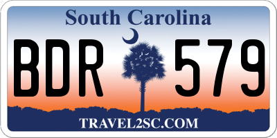 SC license plate BDR579