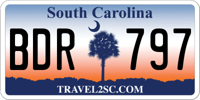 SC license plate BDR797