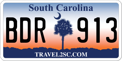 SC license plate BDR913