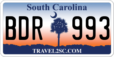 SC license plate BDR993