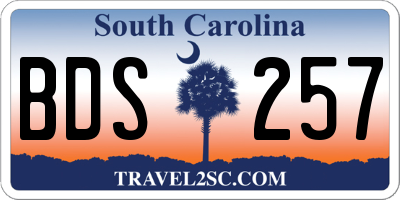 SC license plate BDS257