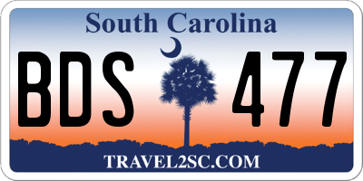 SC license plate BDS477