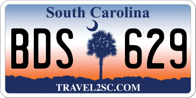 SC license plate BDS629