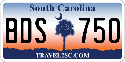 SC license plate BDS750