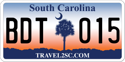 SC license plate BDT015