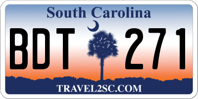 SC license plate BDT271